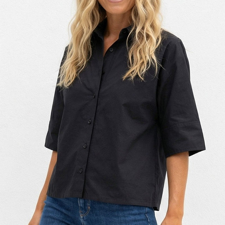 Boxy Becca Button Top