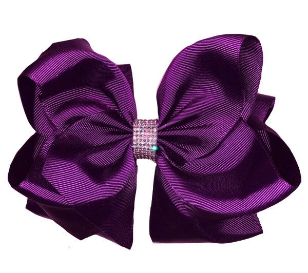 SOLID RHINESTONE BOWS 7.5IN WIDE