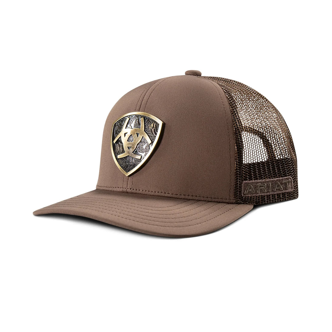 ARIAT Men's Metal Shield Trucker Cap with Snapback A300085602