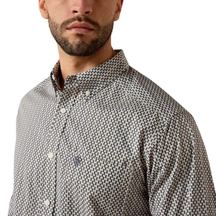 Ariat Mens Cliff Multi Geometric Shirt White - 10079413