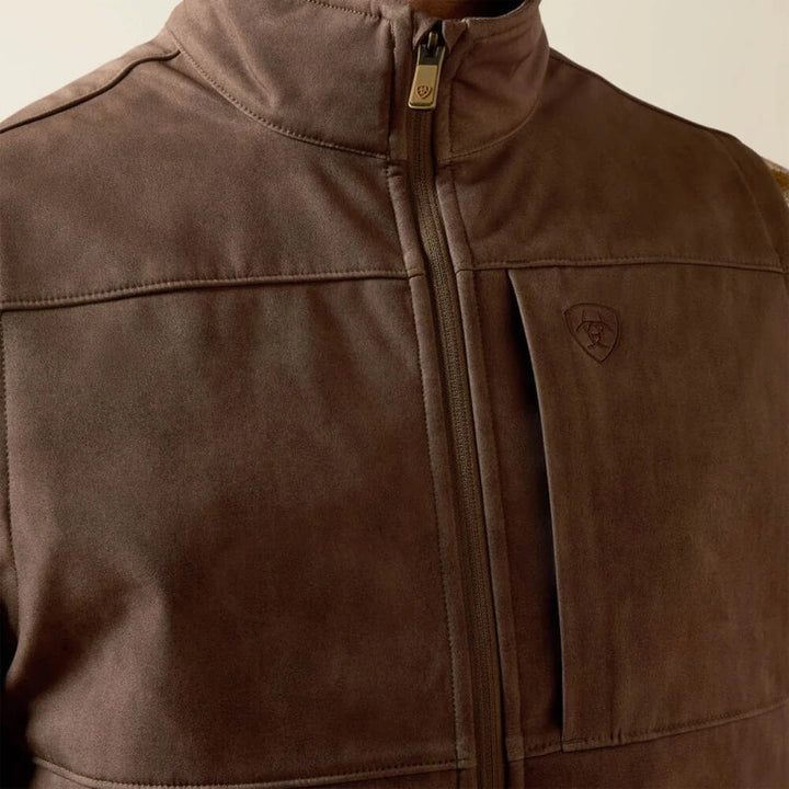Ariat Mens Vernon Softshell Vest Wren Faux Leather Print - 10079403