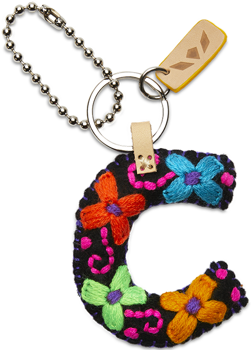 BLACK CONSUELA FELT ALPHABET CHARM