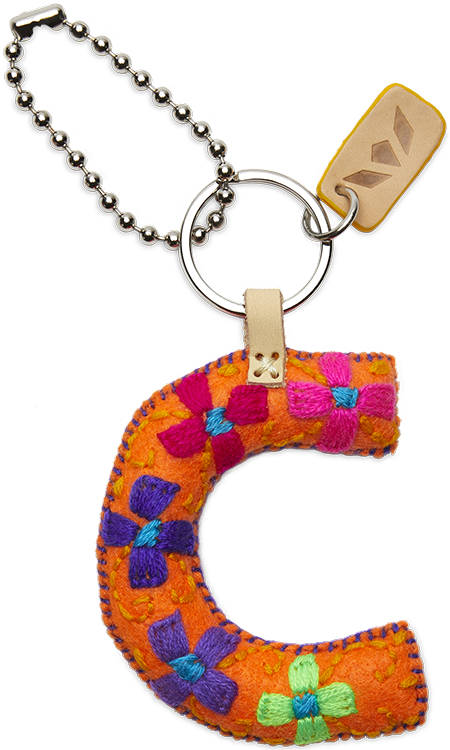 ORANGE CONSUELA FELT ALPHABET CHARM