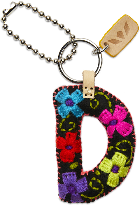 BLACK CONSUELA FELT ALPHABET CHARM