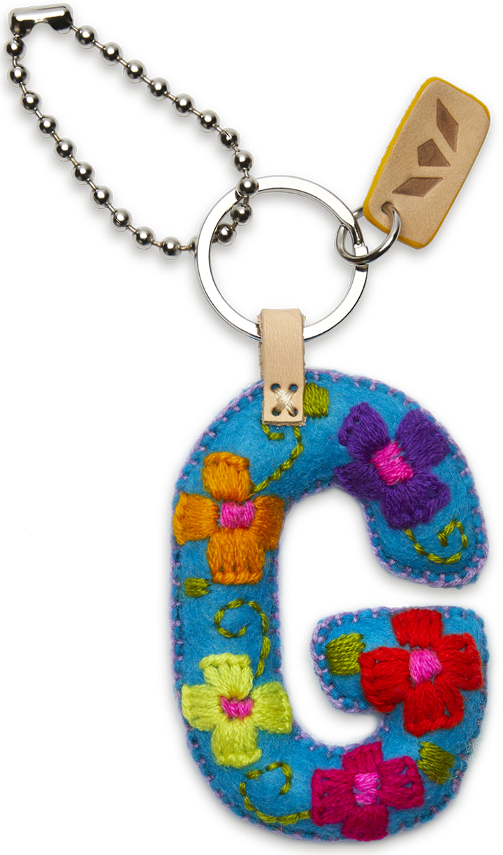 TURQUOISE CONSUELA FELT ALPHABET CHARM