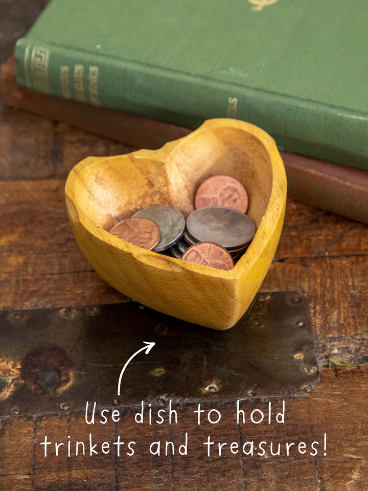 Wooden Heart Surprise Candle - Folk Flower