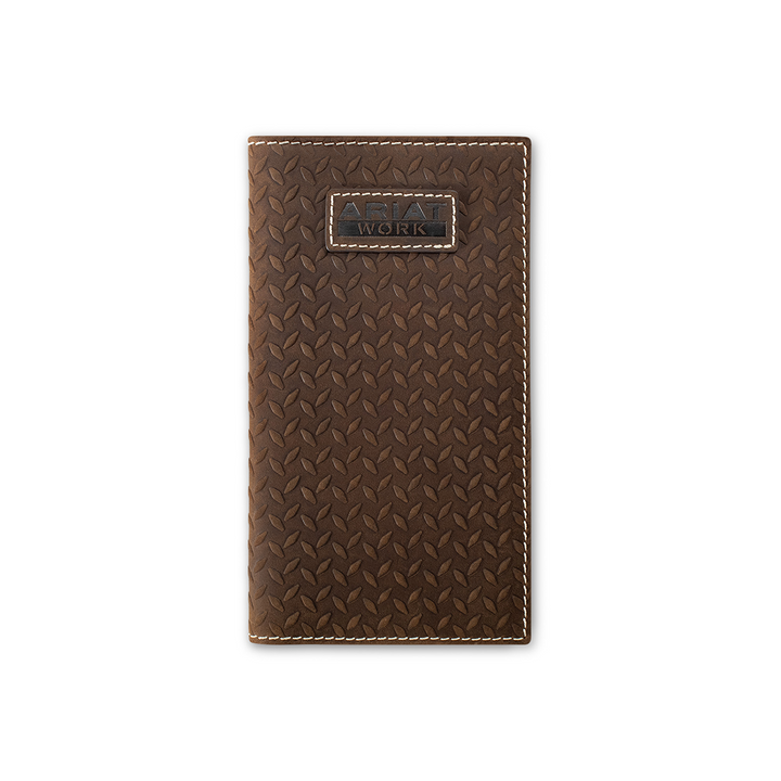 ARIAT DIAMOND PLATE EMBOSSED BROWN - ACCESSORIES WALLET - A3403344