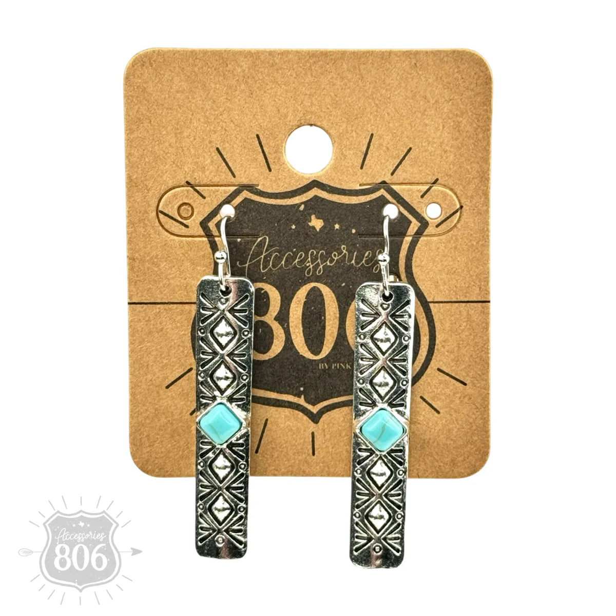 806 Western rectangle earring