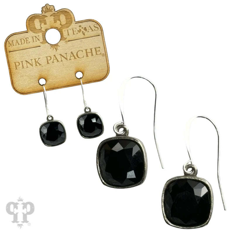 E-627 Assorted Austrian square crystal hook earring, 12mm