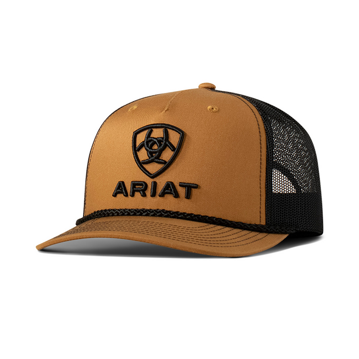 ARIAT EMBROIDED LOGO TAN BLACK - HATS CAP - A300090008
