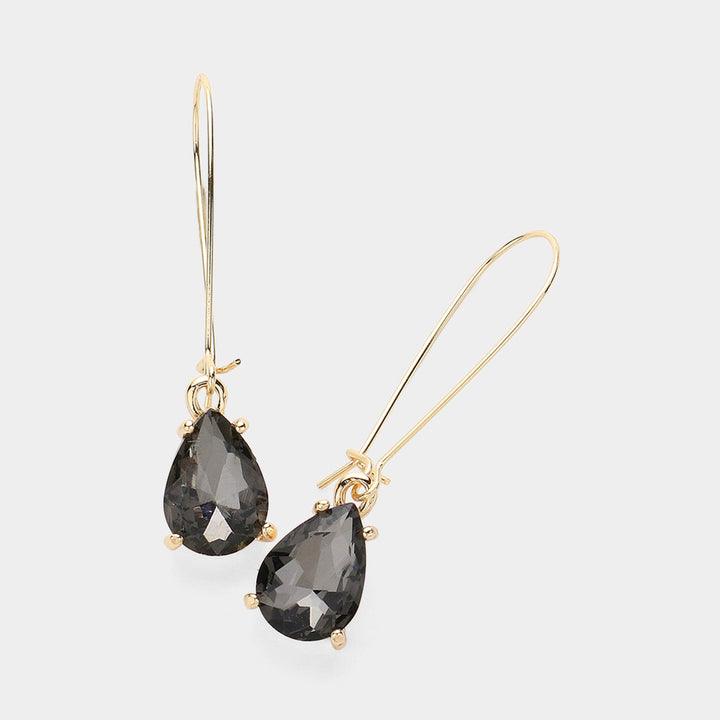Teardrop Stone Dangle Evening Earrings