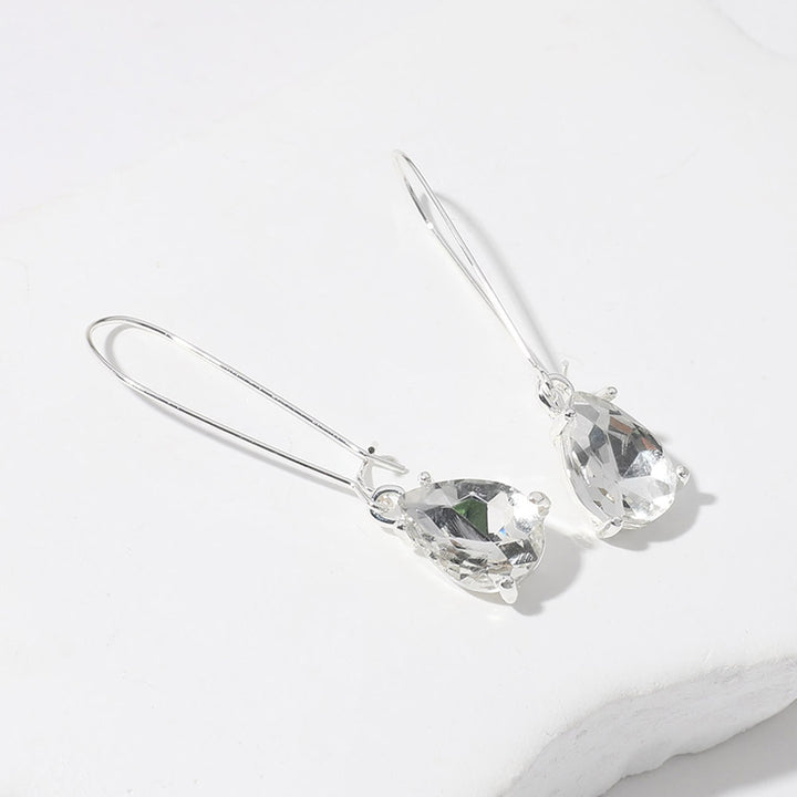 Teardrop Stone Dangle Evening Earrings