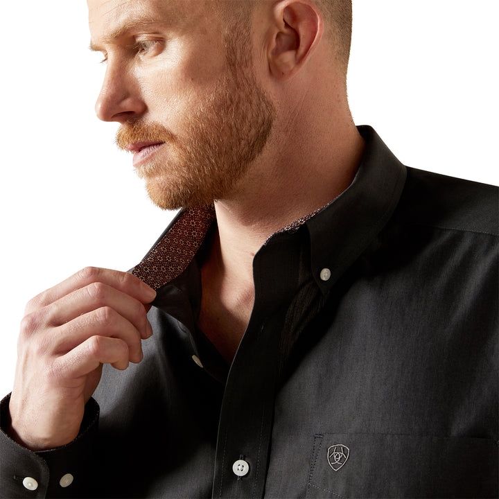 Men's Style# 10065843 Wrinkle Free Solid Pinpoint Oxford LS Shirt