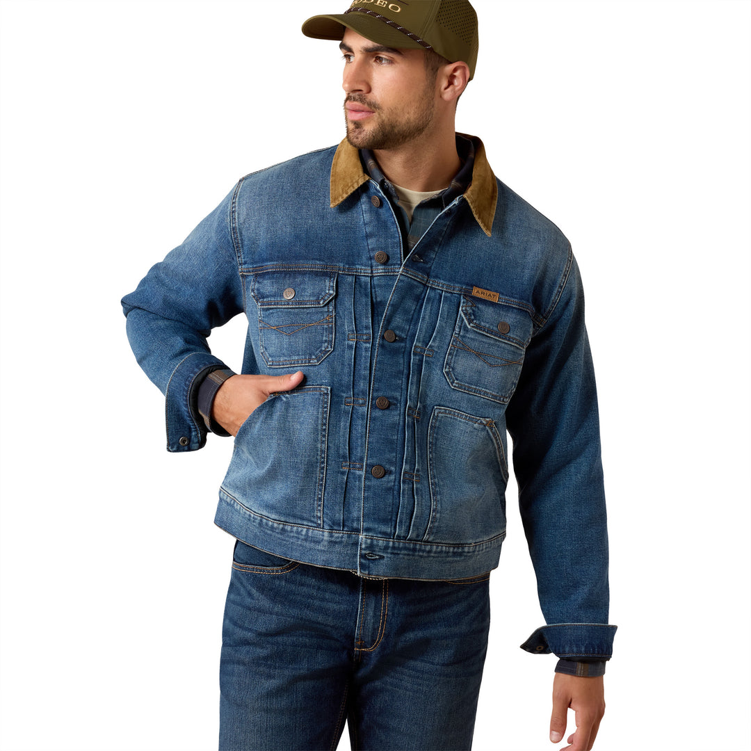 Men's Ariat Trucker Flannel Lined Jacket-10078964