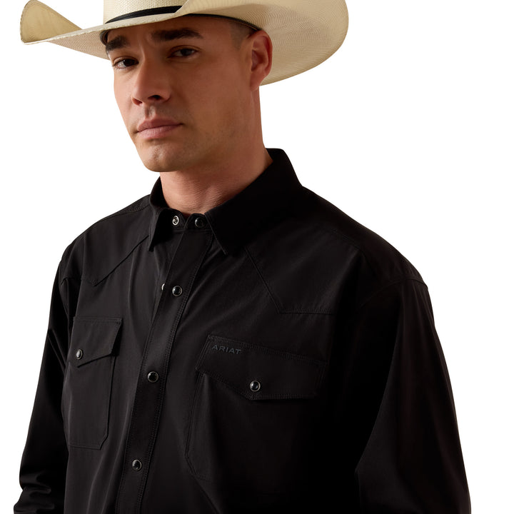 Ariat Men's VentTEK Fitted Snap Western Irish Cream Shirt-10081912
