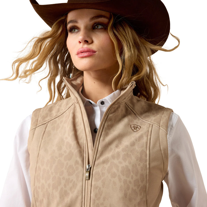 WOMEN'S Ariat Ladies Faded Leopard Logo Softshell Print Vest 10079585