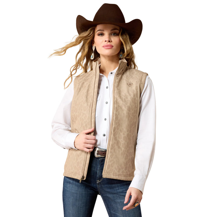 WOMEN'S Ariat Ladies Faded Leopard Logo Softshell Print Vest 10079585