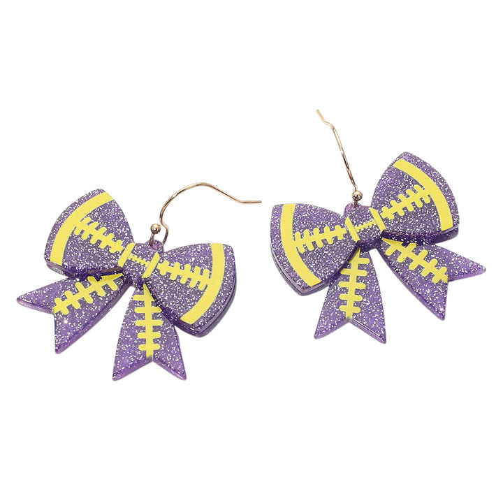 Game Day Football Bow Charm Earrings