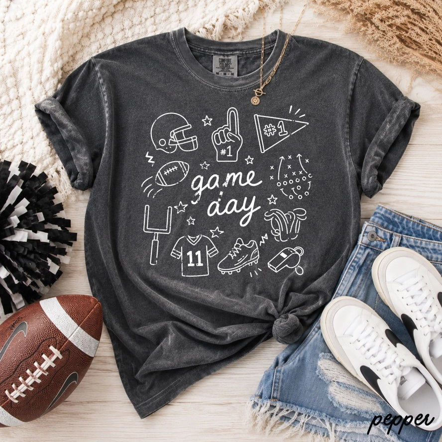 Football Game Day Doodle Tee