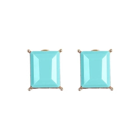 Rectangle Resin Stone Stud Earrings