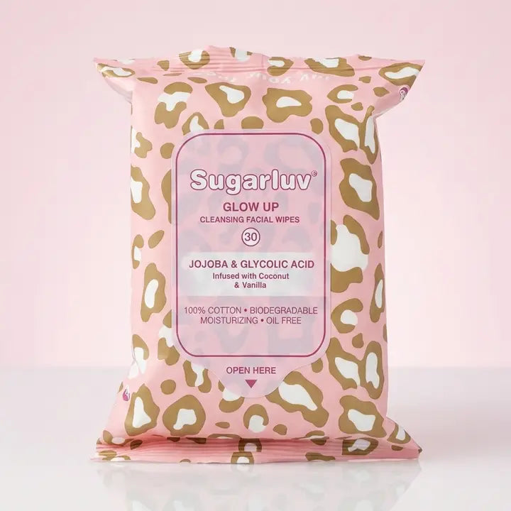Facial Cleansing Glow-Up Wipes Glycolic Acid + Jojoba