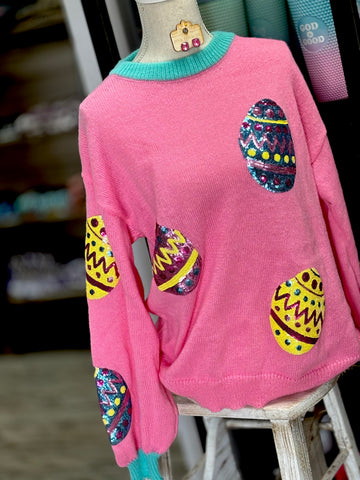 Sequin Easter Patch Sweater