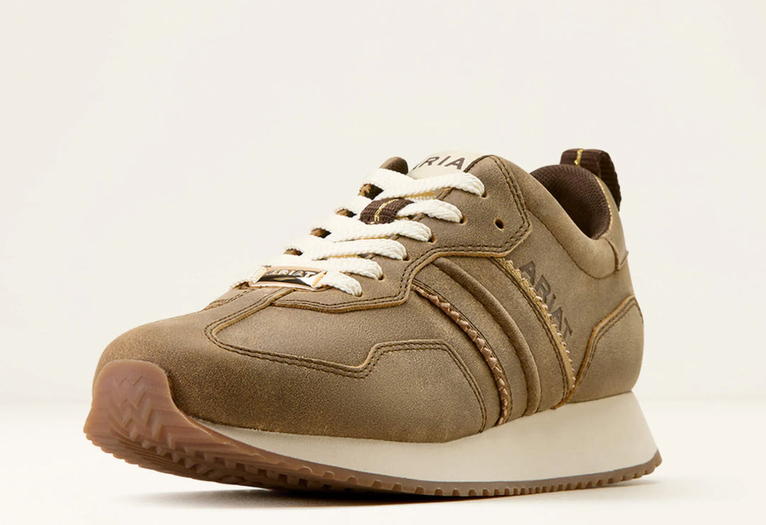 Ariat Ladies Ranch Runner Lace Up Sneakers-Brown Bomber-10074337