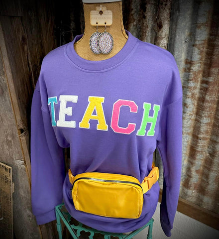 Soft Ideal Chenille Teach Sweatshirt
