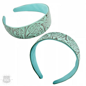 Western print tooled headband