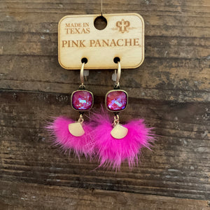 J211 PINK FUZZY EARRING