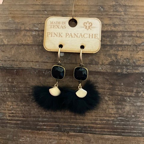 B207 BLACK FUZZY EARRING