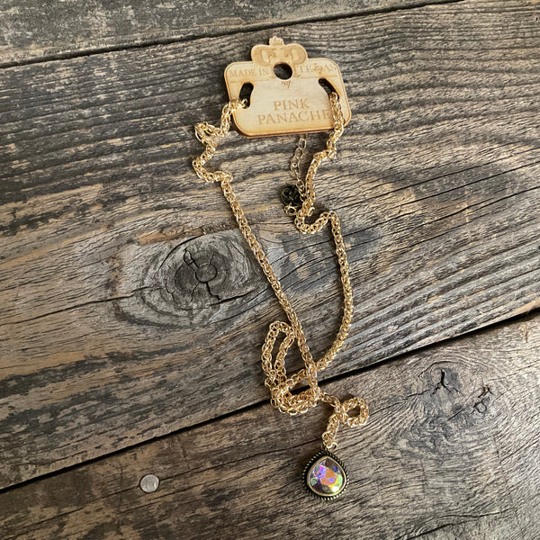 N501- Y-CHAIN NECKLACE WITH DROP