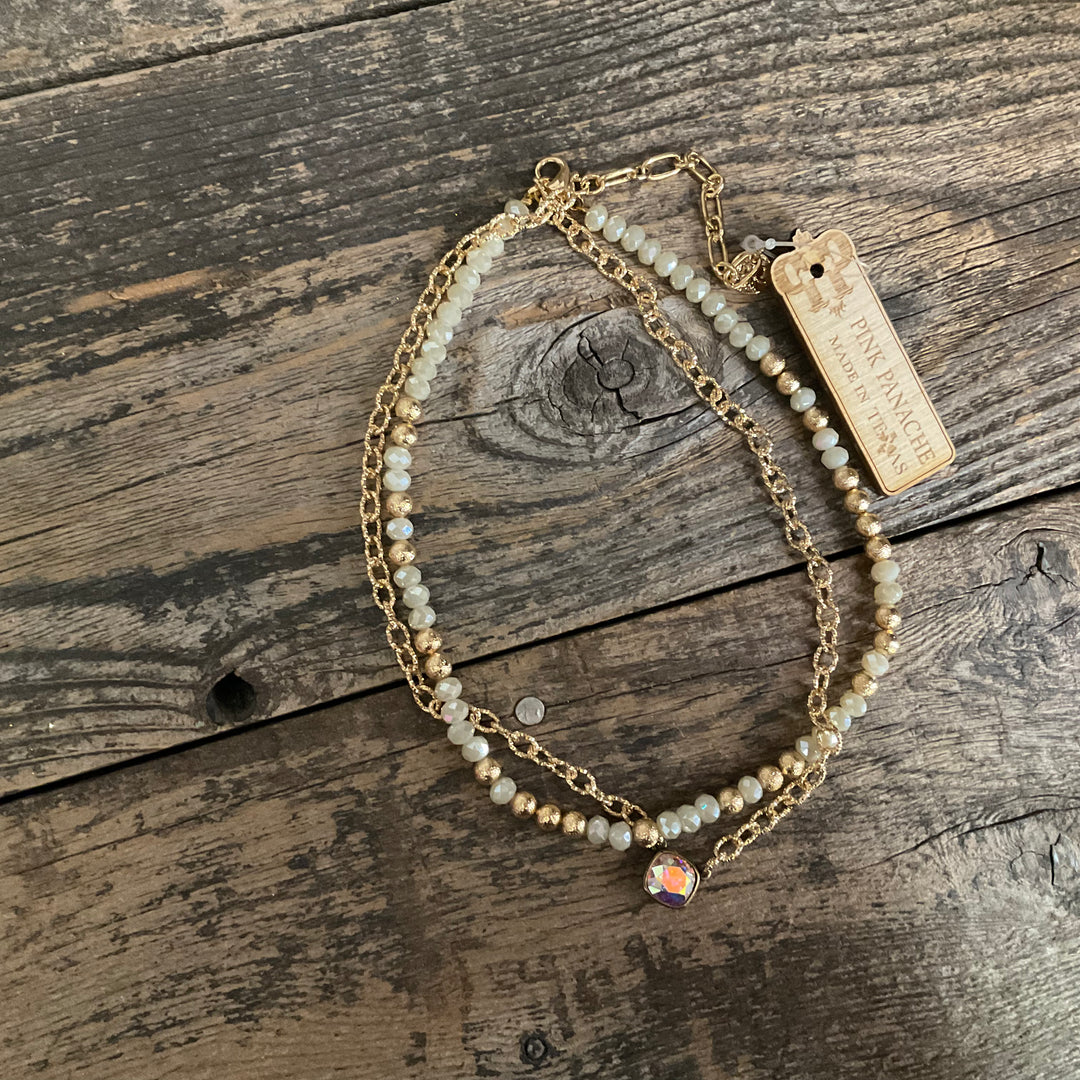 N482 BEAD AND CHAIN NECKLACE