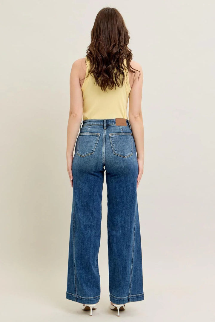 Judy Blue High Waist Trouser Wide Leg Denim Jeans