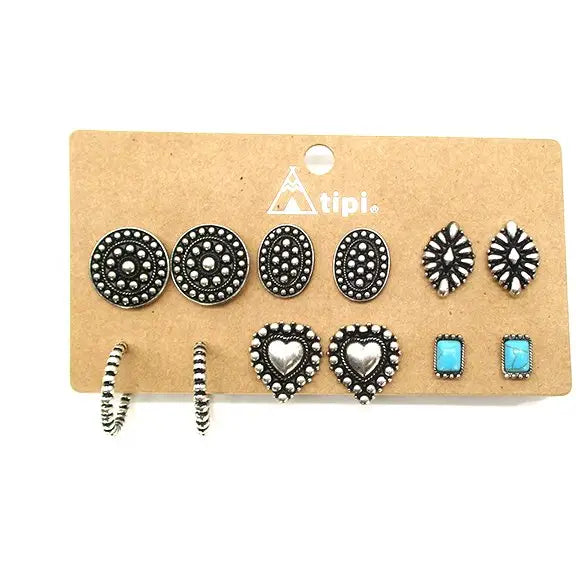 Western Mix 6 Earring Set