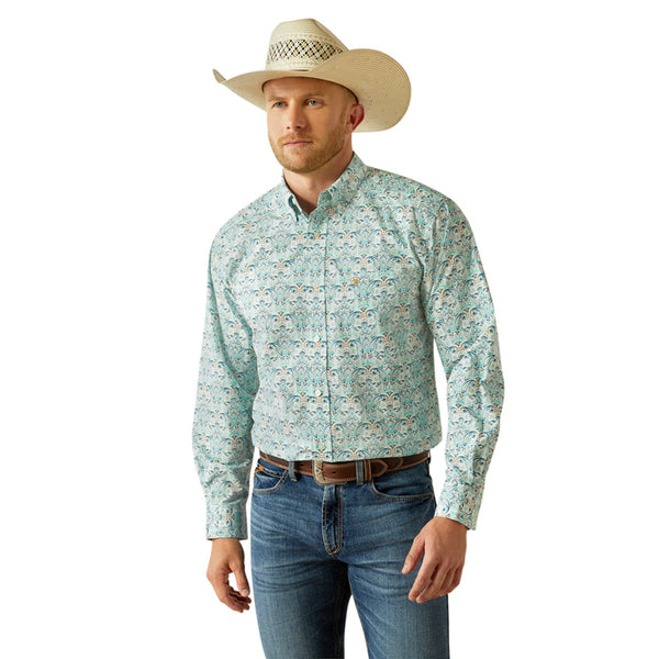 ARIAT JEROME CLASSIC FIT TEAL - MENS SHIRT - 10054696