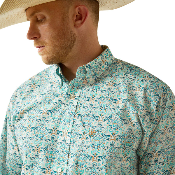 ARIAT JEROME CLASSIC FIT TEAL - MENS SHIRT - 10054696