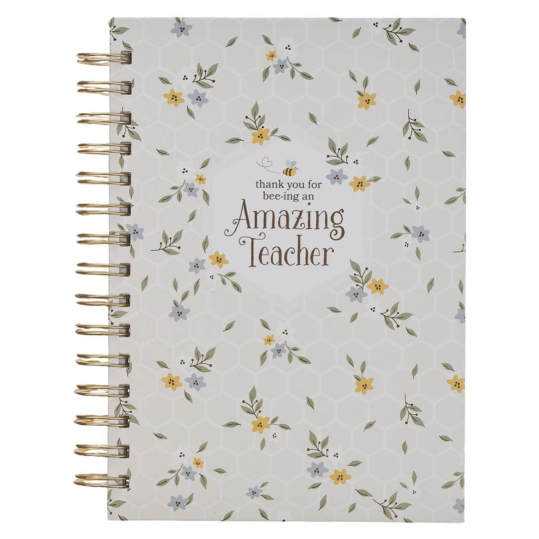 Amazing Teacher Blossom and Bees Spiral Journal