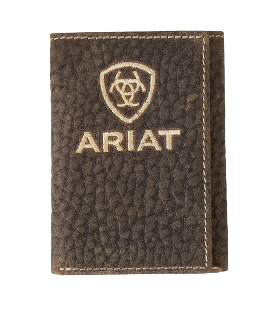 Ariat Bull Hide Trifold Embroidered Wallet A3556102