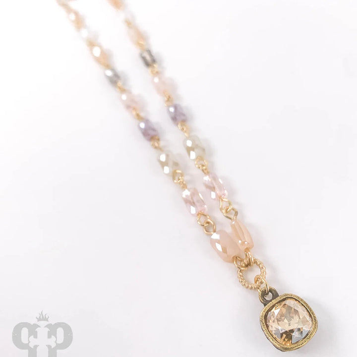 N485 Tube bead necklace with Austrian crystal
