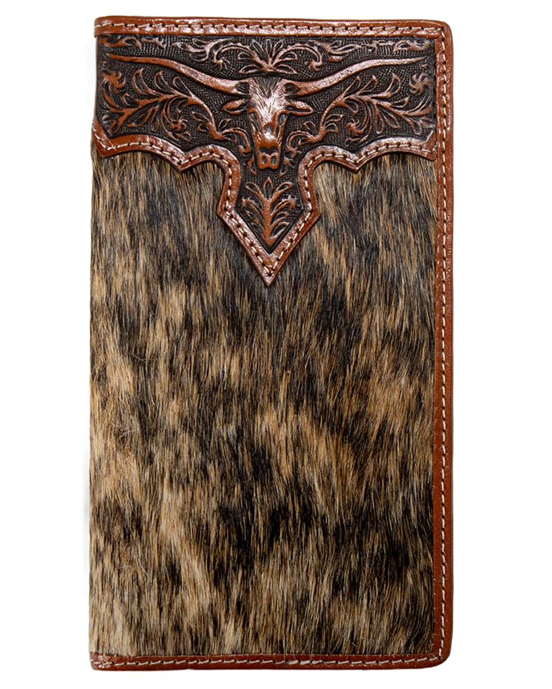 Nocona N500048202 Mens Rodeo LongHorn Overlay Wallet Brown