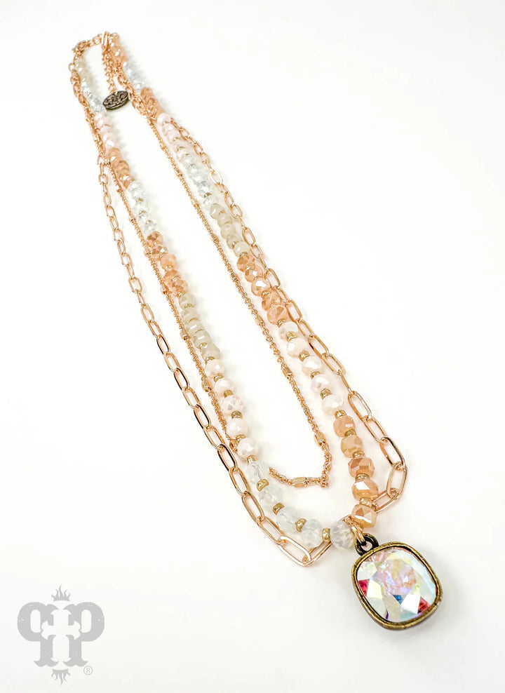 N500 TRIPLE STRAND NECKLACE WITH DROP