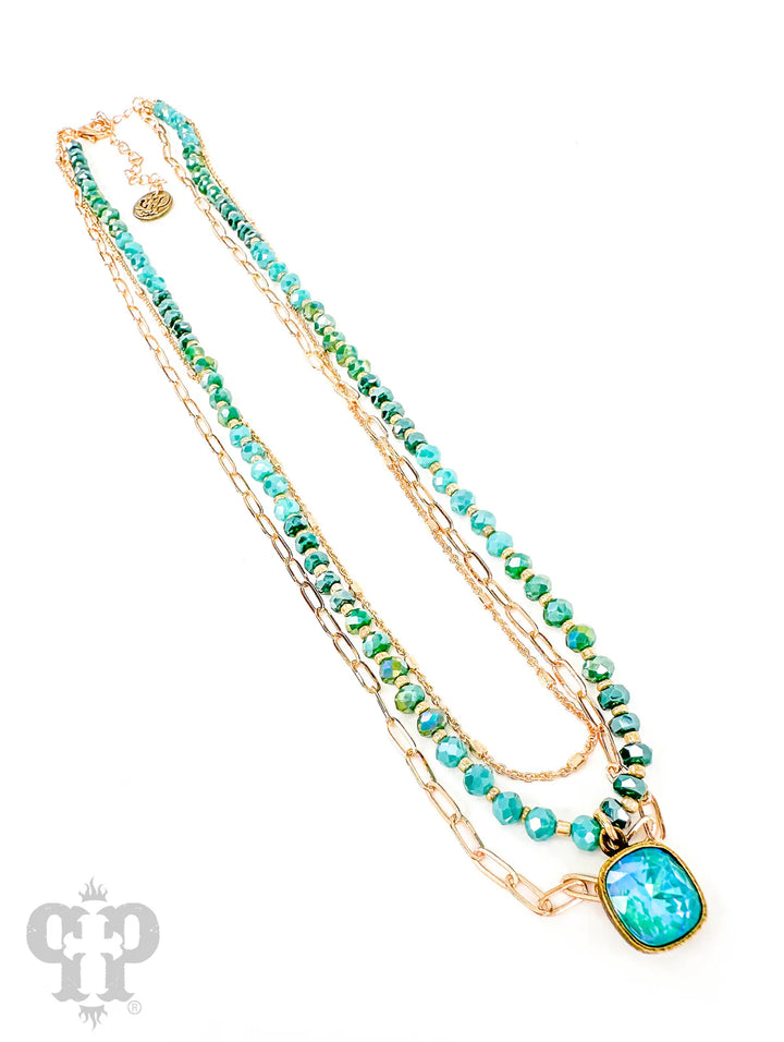 N500 TRIPLE STRAND NECKLACE WITH DROP