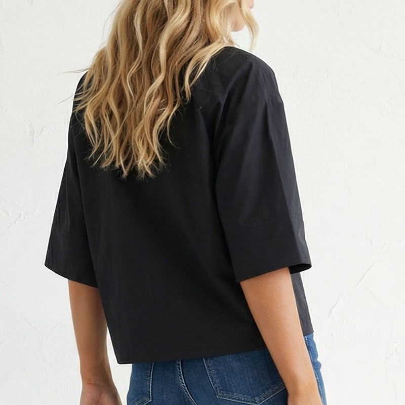 Boxy Becca Button Top