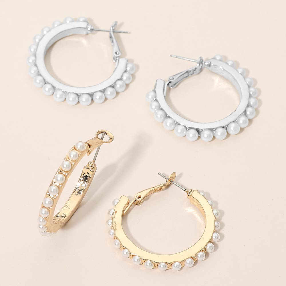 Pearl Hoop Earrings