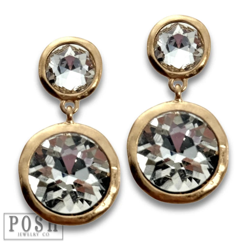Rhinestone post and dangle earring
