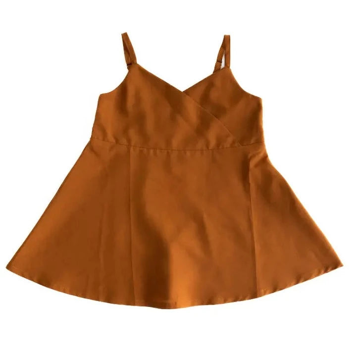 Bree Cinched Waist Skater Dress - Terracotta