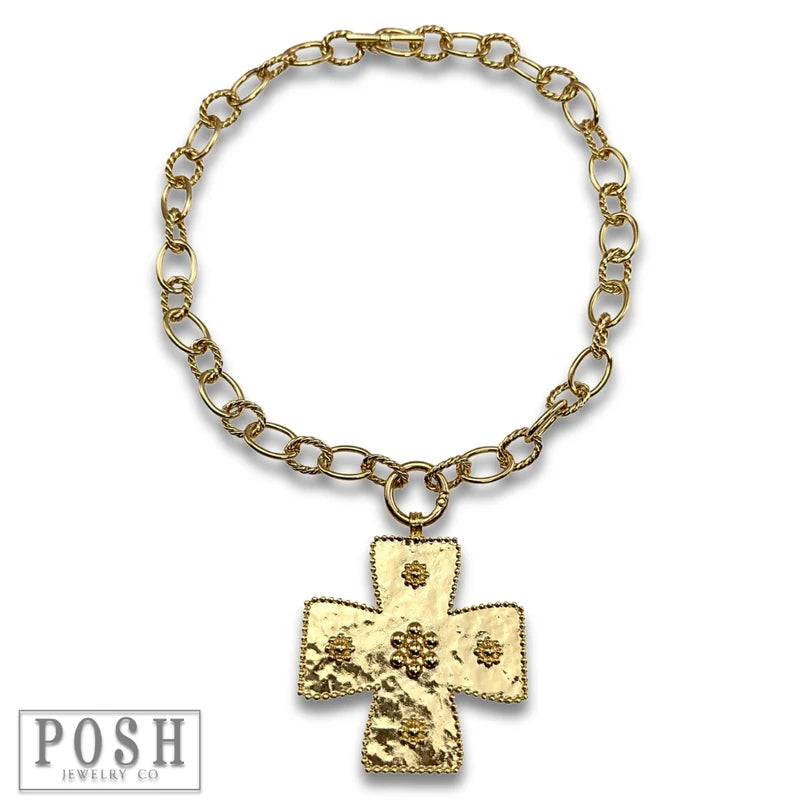 Jumbo cross pendant necklace