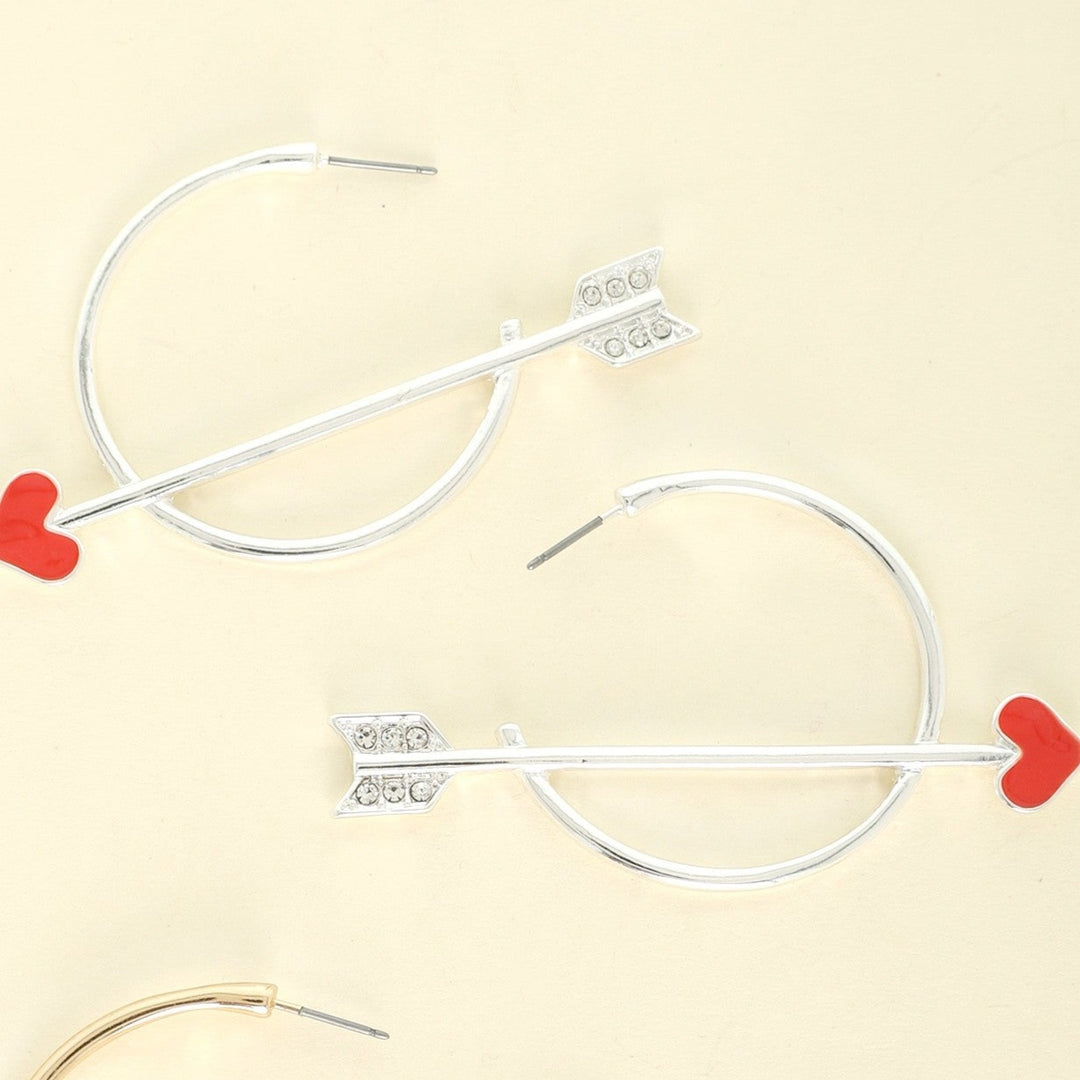 VALENTINE'S DAY RHINESTONE HEART ARROW HOOPS