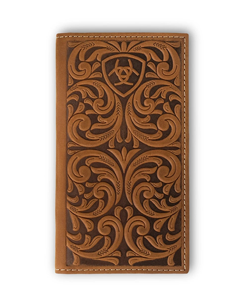 ARIAT RODEO SCROLLING EMBOSSED BROWN - ACCESSORIES WALLET - A3561244